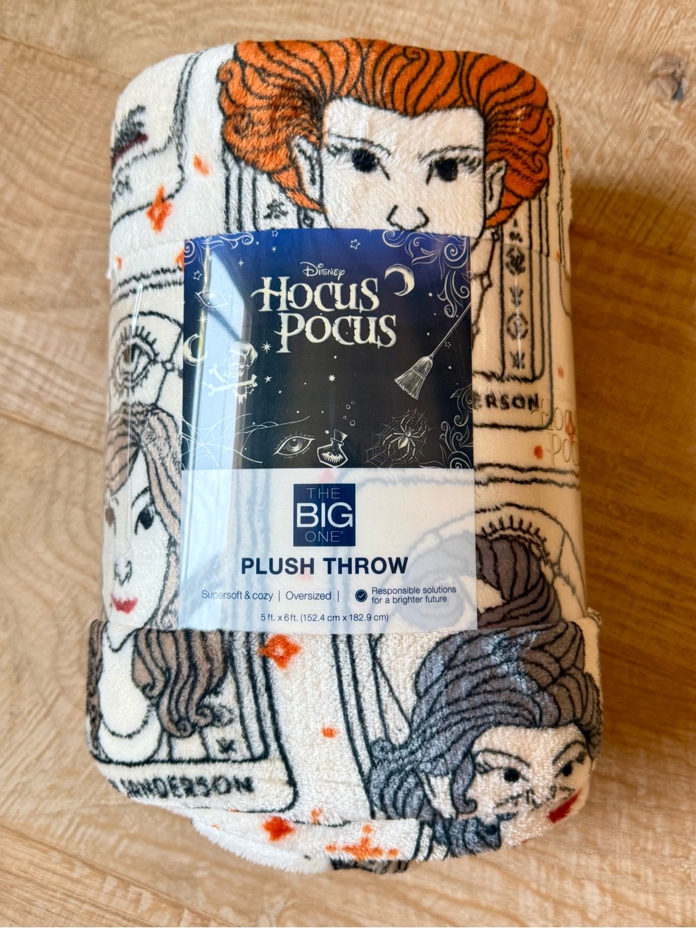 Disney Hocus Pocus The Big One Throw Blanket 60x72 Halloween Binx Cat Witch NEW - Picture 3 of 7